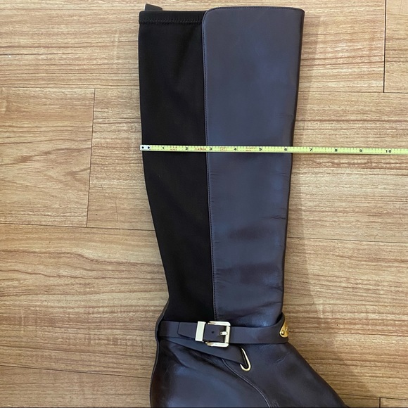 SOLD Michael Kors Arley Dark Brown Leather Stretch Tall Riding Boot Size 8 - Picture 14 of 16